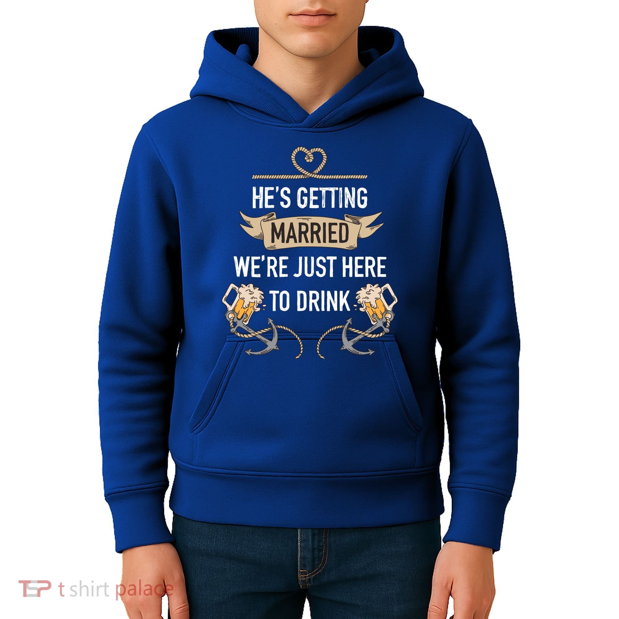 Bachelor Groom Drinking Kids Hoodie