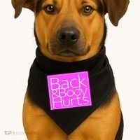 Back & Body Hurts Pink Logo USA-Made Doggie Bandana thumb 1