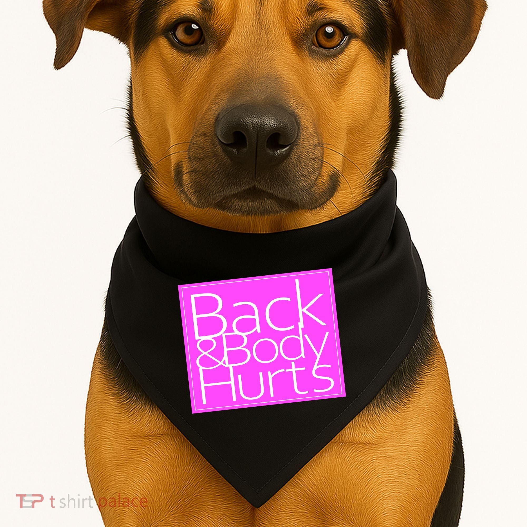 Back & Body Hurts Pink Logo USA-Made Doggie Bandana