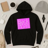Back & Body Hurts Pink Logo Hoodie thumb 3