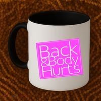 Back & Body Hurts Pink Logo Coffee Mug thumb 2