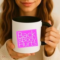Back & Body Hurts Pink Logo Coffee Mug thumb 3