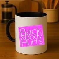 Back & Body Hurts Pink Logo Coffee Mug thumb 4