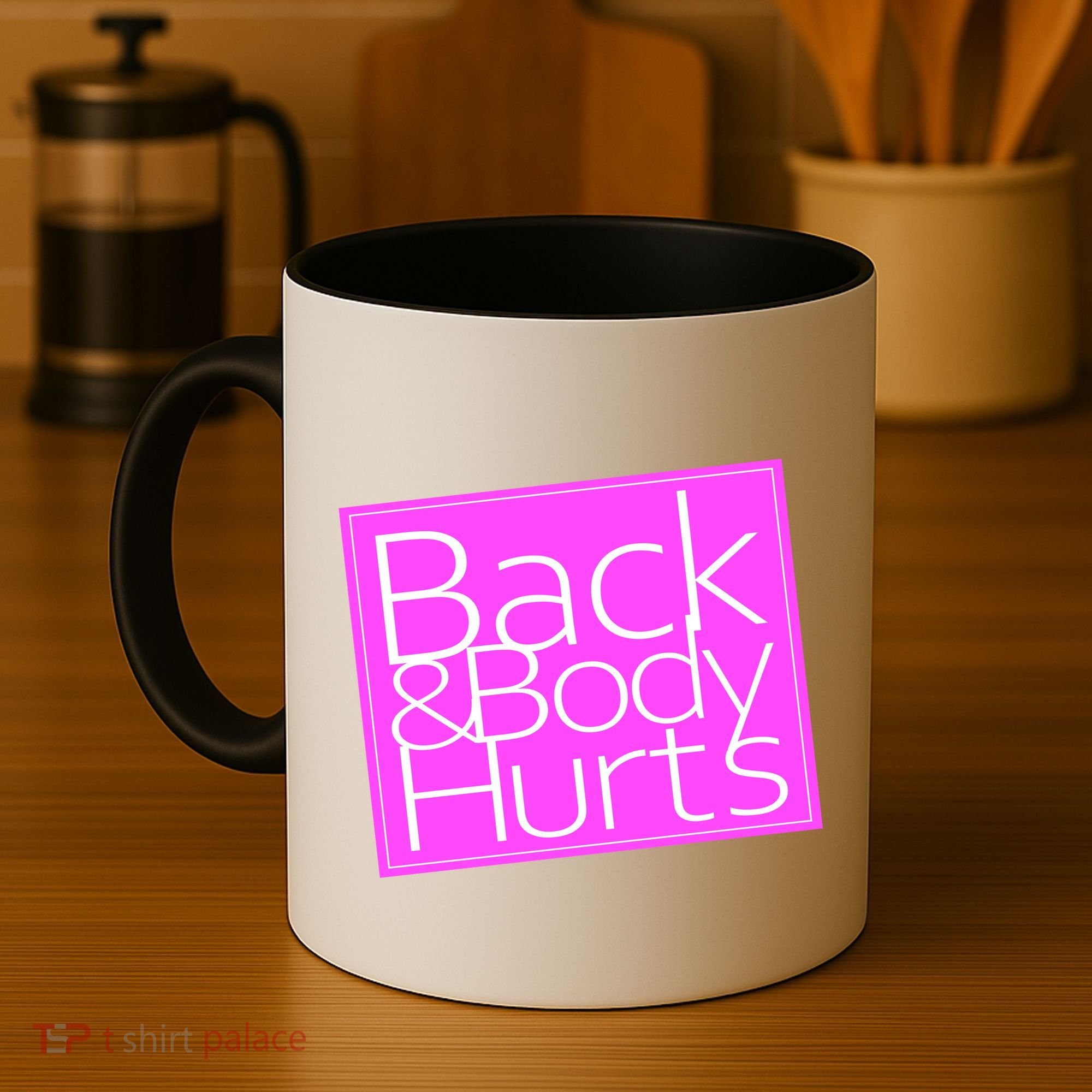 Back & Body Hurts Pink Logo Coffee Mug