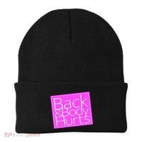 Back & Body Hurts Pink Logo Beanie thumb 0