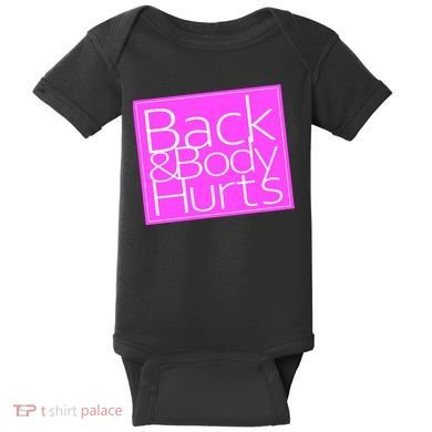 Back & Body Hurts Pink Logo Baby Bodysuit