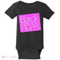Back & Body Hurts Pink Logo Baby Bodysuit thumb 0