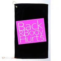 Back & Body Hurts Pink Logo Golf Towel thumb 0