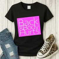 Back & Body Hurts Pink Logo Women's T-Shirt thumb 3
