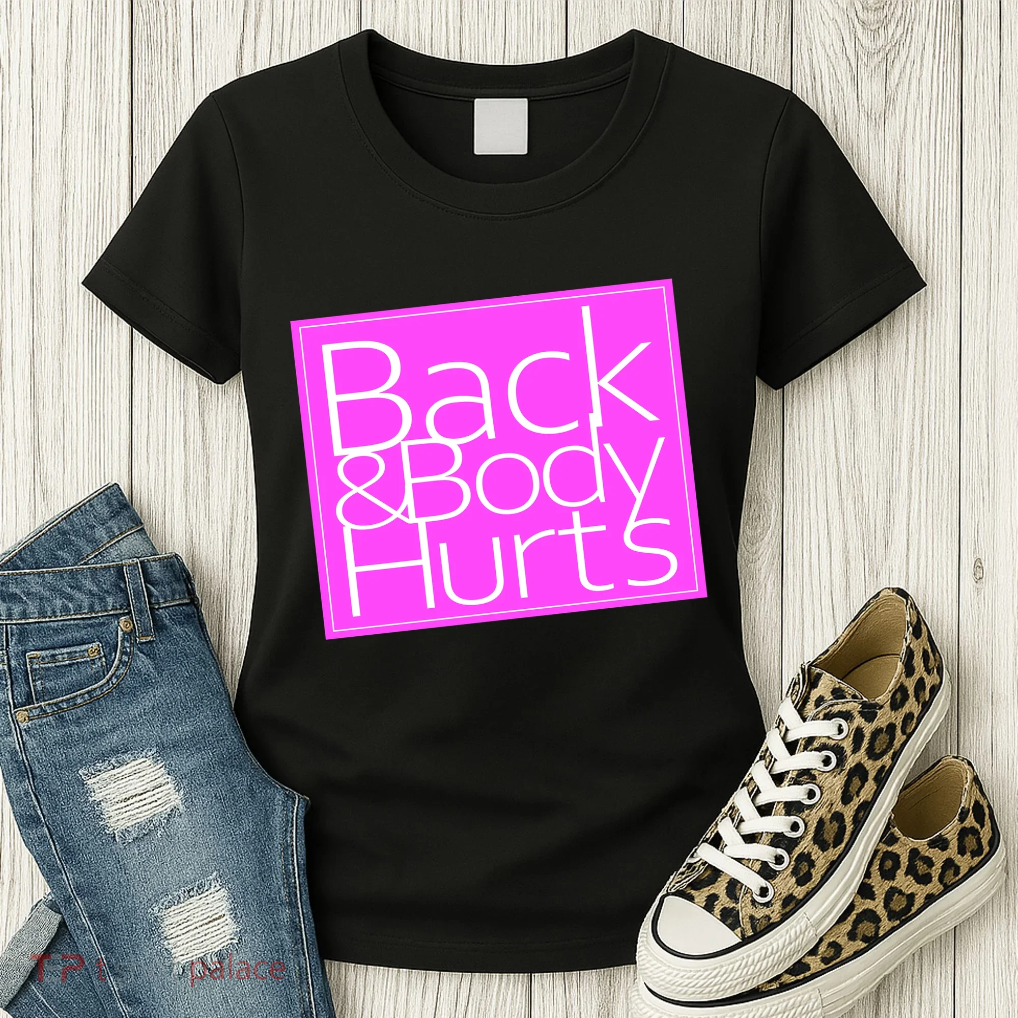Back & Body Hurts Pink Logo Women's T-Shirt