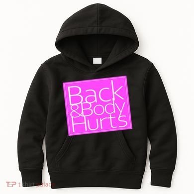 Back & Body Hurts Pink Logo Kids Hoodie