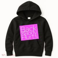 Back & Body Hurts Pink Logo Kids Hoodie thumb 0