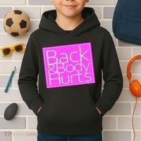 Back & Body Hurts Pink Logo Kids Hoodie thumb 2