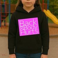 Back & Body Hurts Pink Logo Kids Hoodie thumb 3