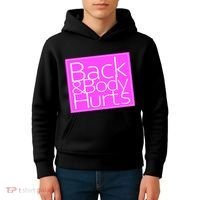 Back & Body Hurts Pink Logo Kids Hoodie thumb 4