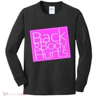 Back & Body Hurts Pink Logo Kids Long Sleeve Shirt thumb 0