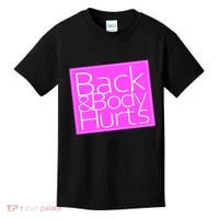Back & Body Hurts Pink Logo Kids T-Shirt thumb 0