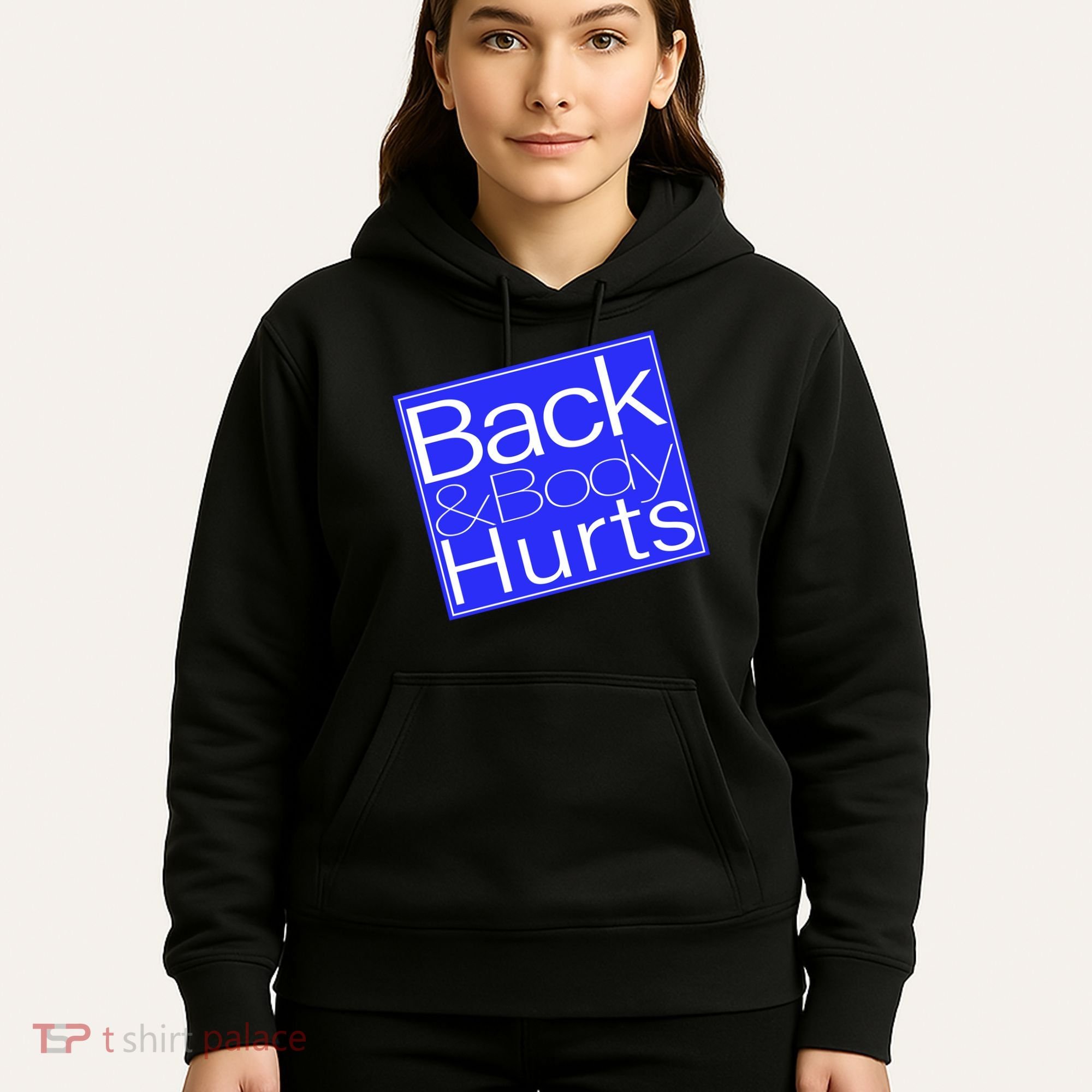 Back and Body Hurts Blue Logo Hoodie