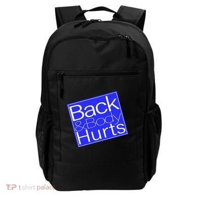 Back and Body Hurts Blue Logo Backpack