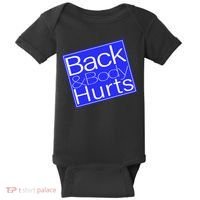 Back and Body Hurts Blue Logo Baby Bodysuit thumb 0