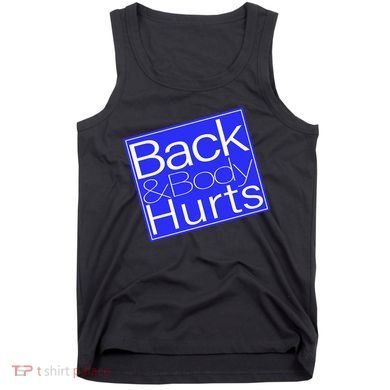 Back and Body Hurts Blue Logo Tank Top
