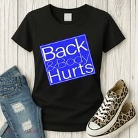 Back and Body Hurts Blue Logo Women's T-Shirt thumb 3