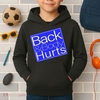 Back and Body Hurts Blue Logo Kids Hoodie thumb 2