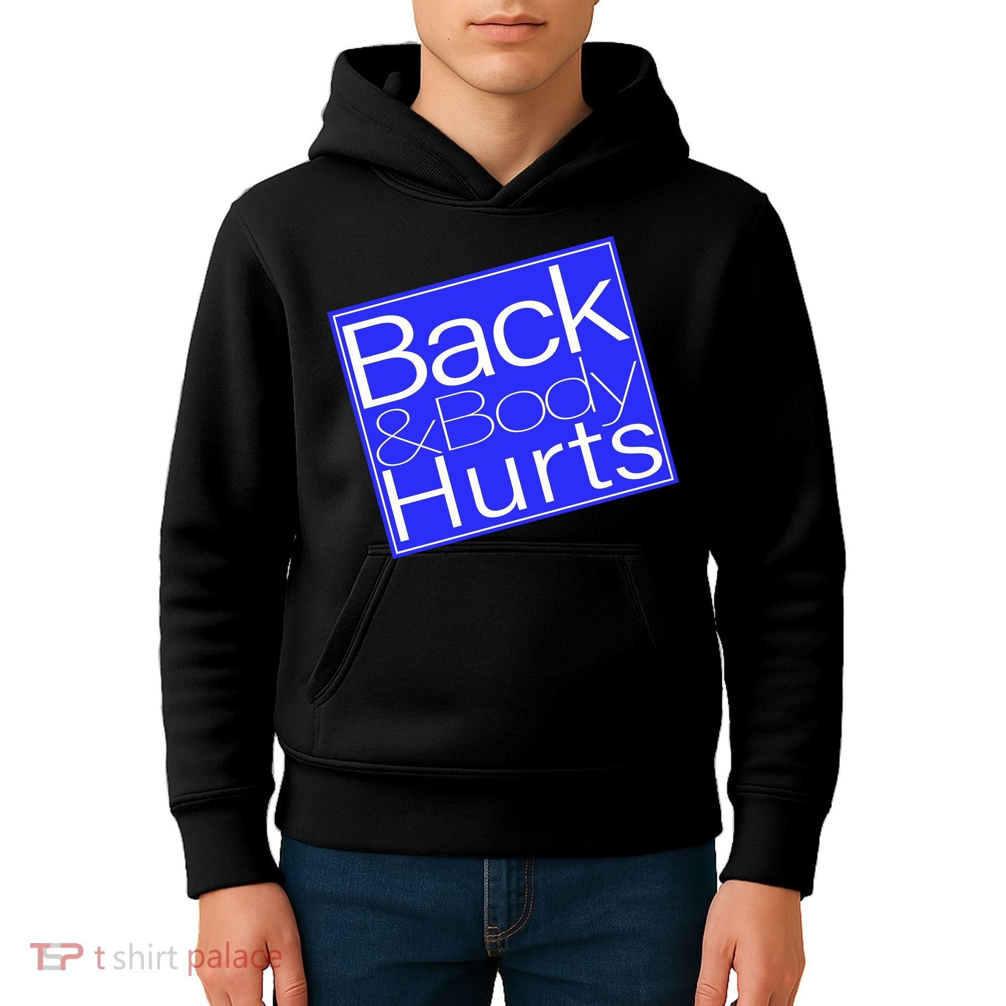 Back and Body Hurts Blue Logo Kids Hoodie