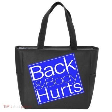 Back and Body Hurts Blue Logo Tote Bag