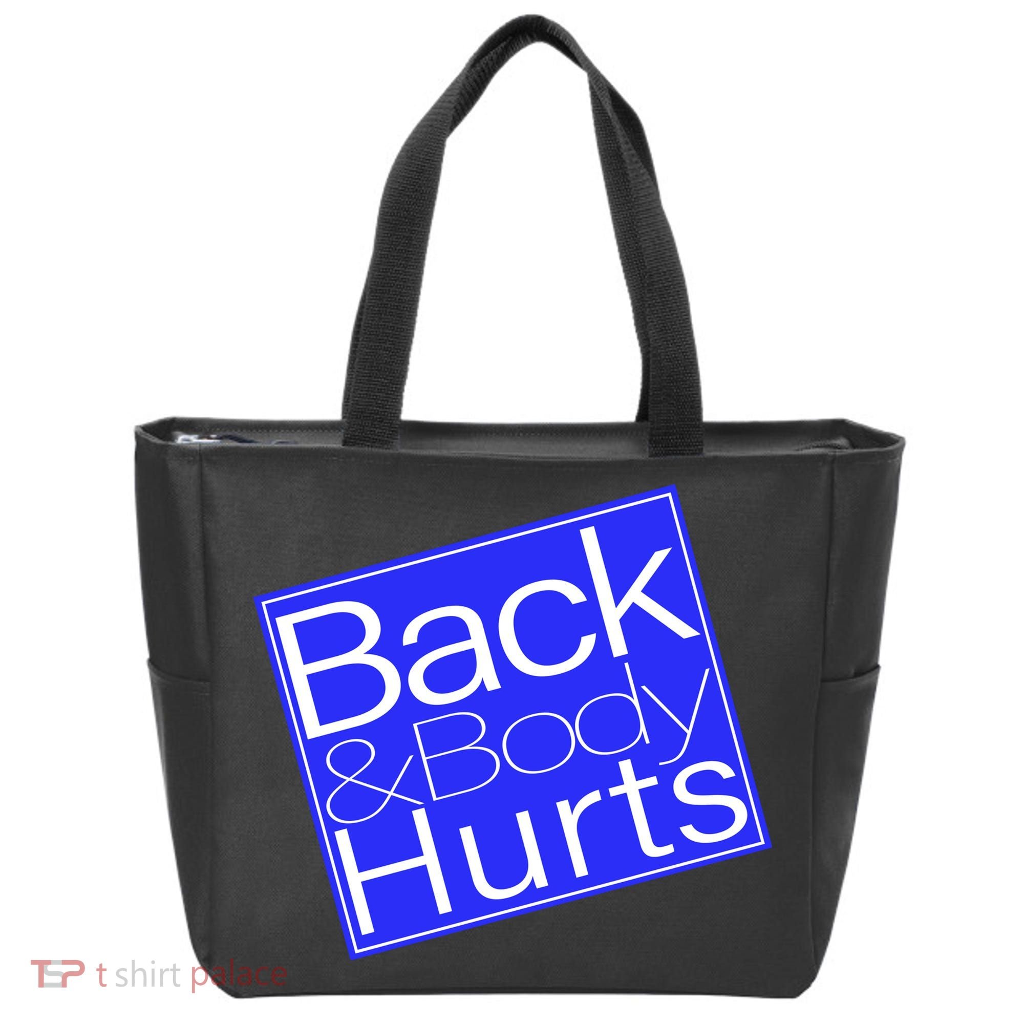 Back and Body Hurts Blue Logo Tote Bag