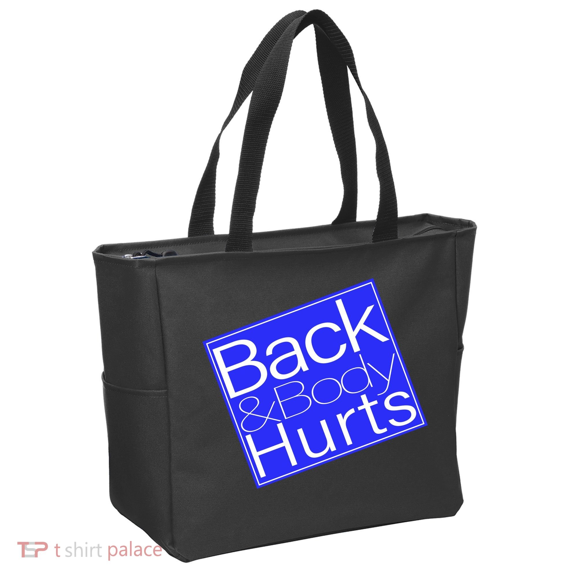 Back and Body Hurts Blue Logo Tote Bag