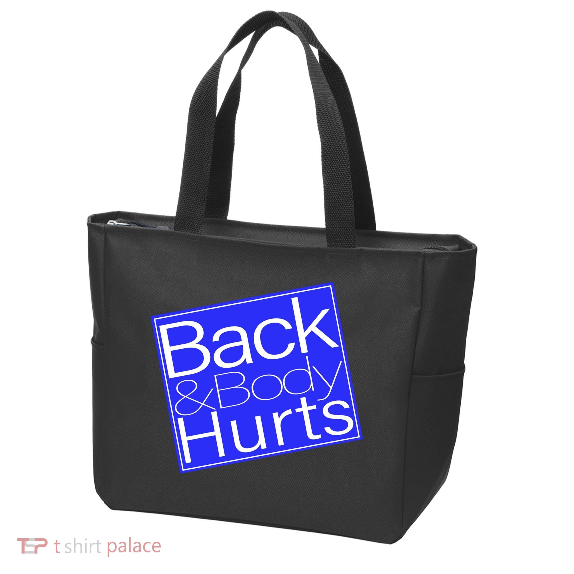Back and Body Hurts Blue Logo Tote Bag