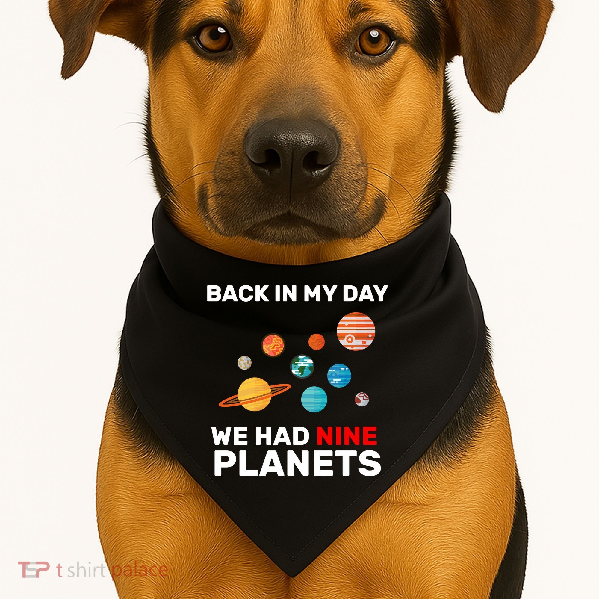 Back In My Day We Had Nine Planets USA-Made Doggie Bandana