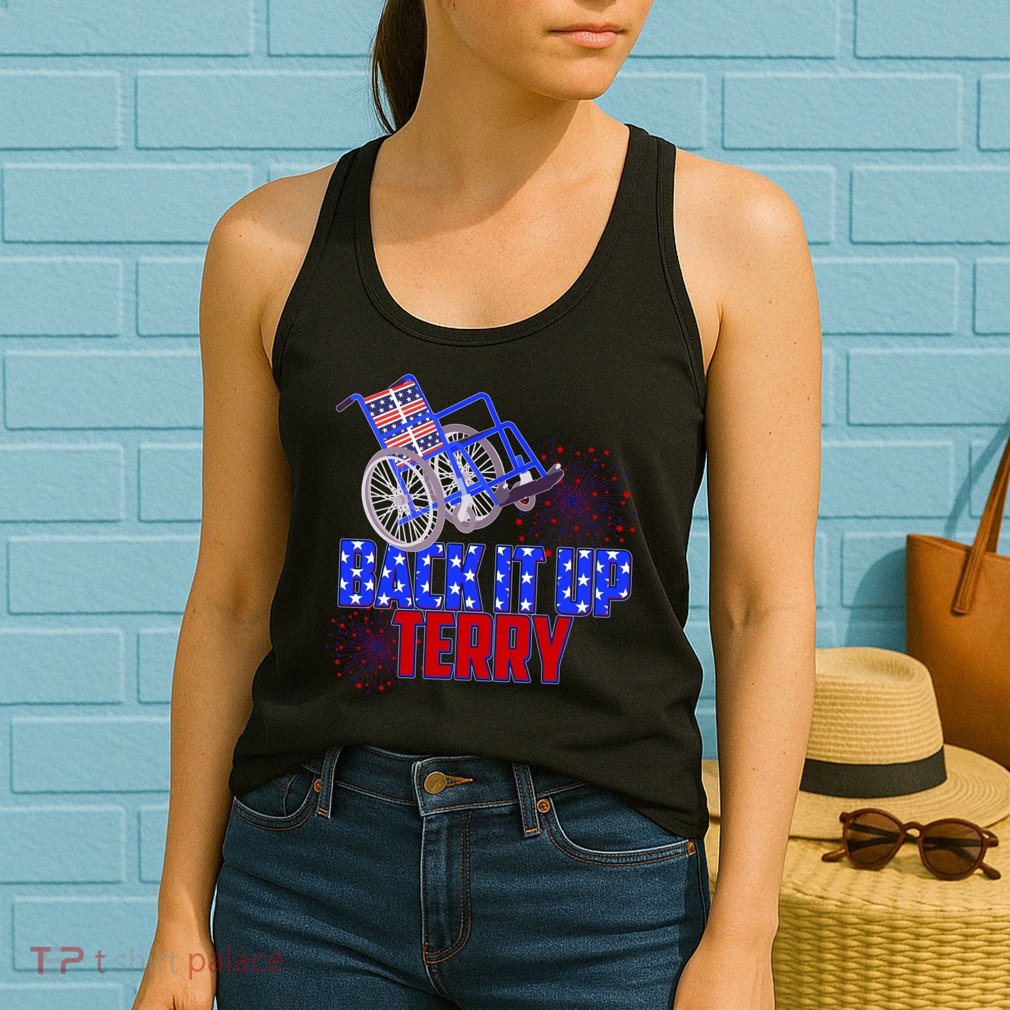 Back It Up Terry Fourth of July Fireworks Women's Tank Top