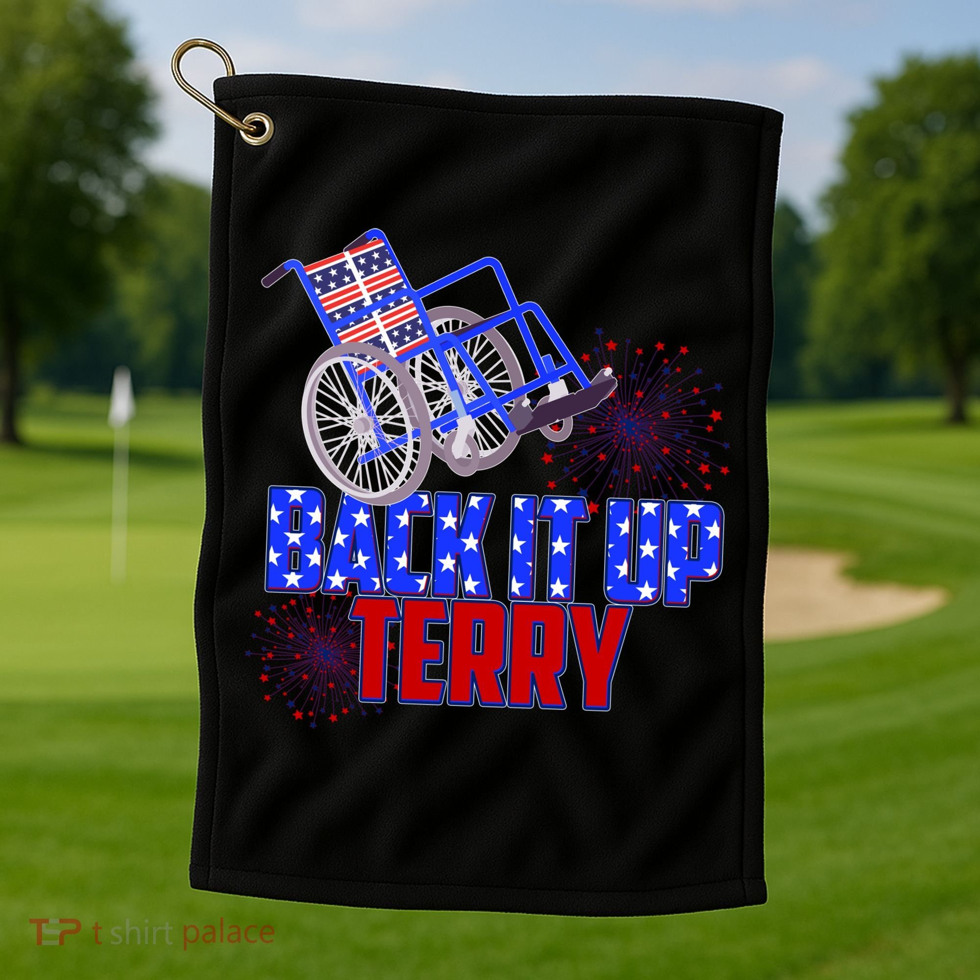 Back It Up Terry Fourth of July Fireworks Golf Towel