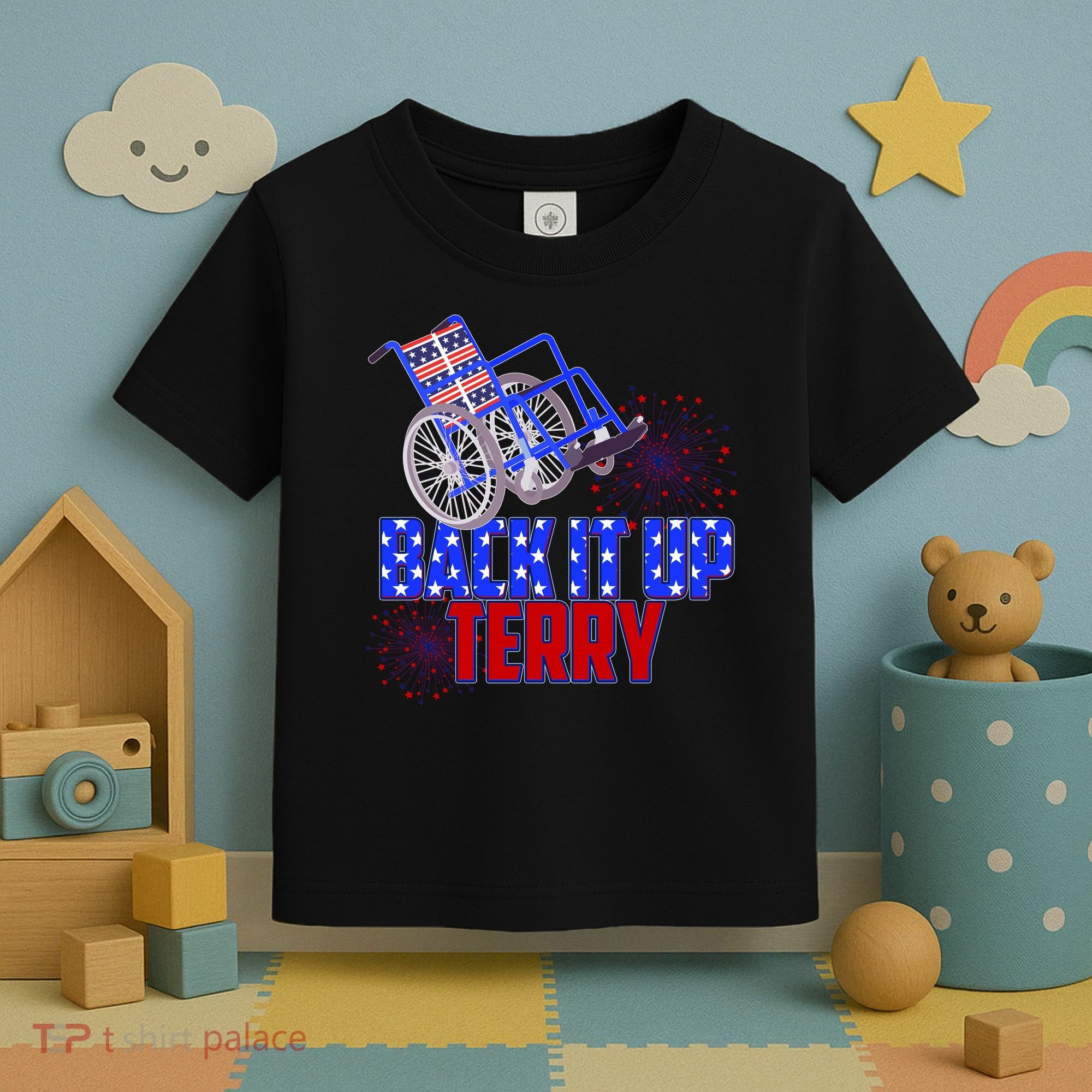 Back It Up Terry Fourth of July Fireworks Toddler T-Shirt