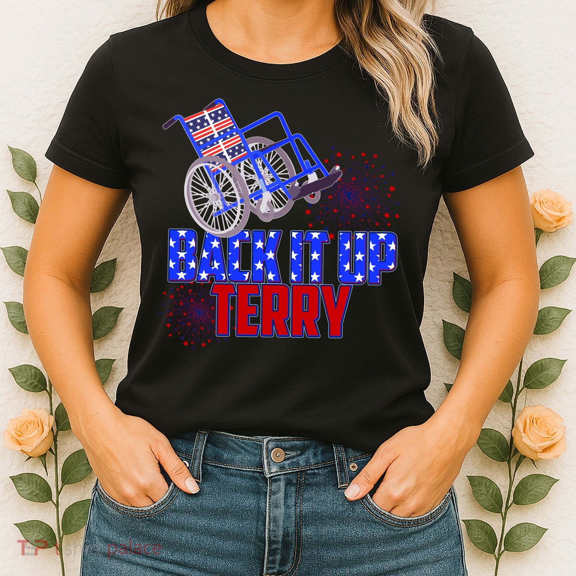 Back It Up Terry Fourth of July Fireworks Women's T-Shirt