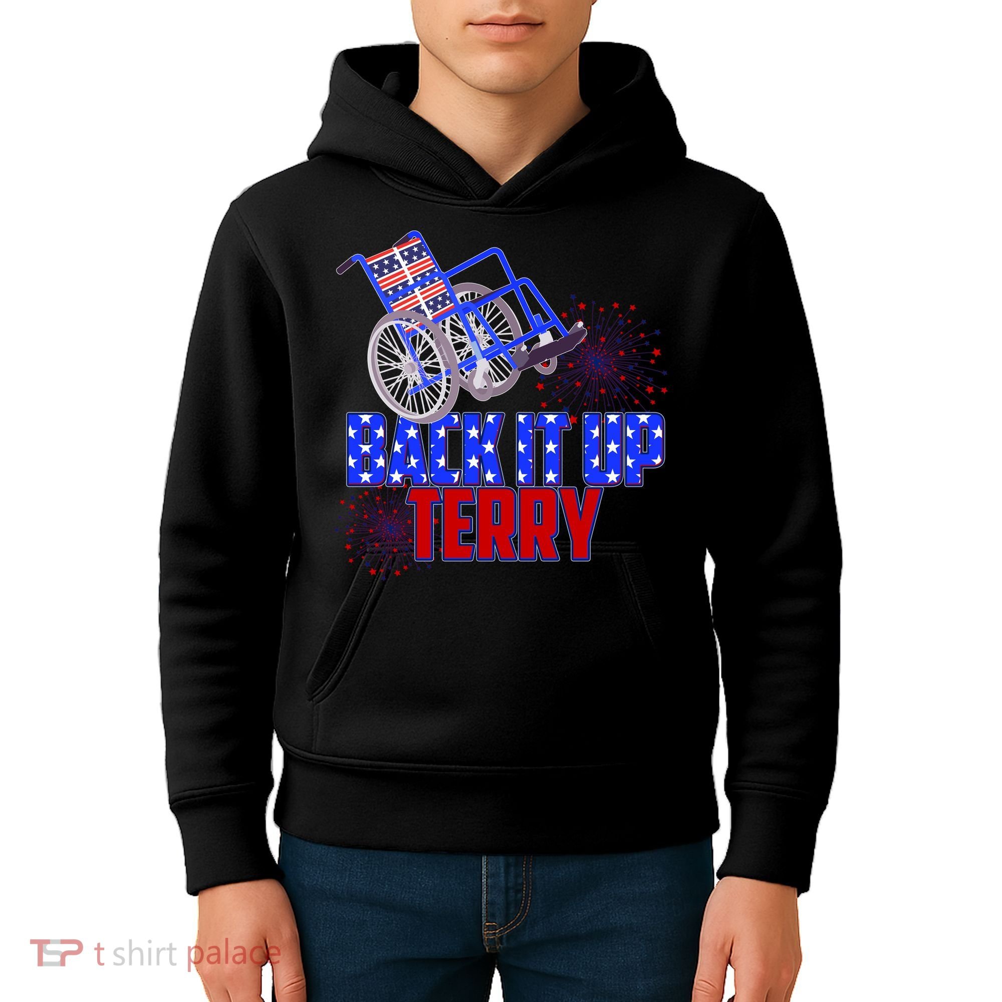 Back It Up Terry Fourth of July Fireworks Kids Hoodie