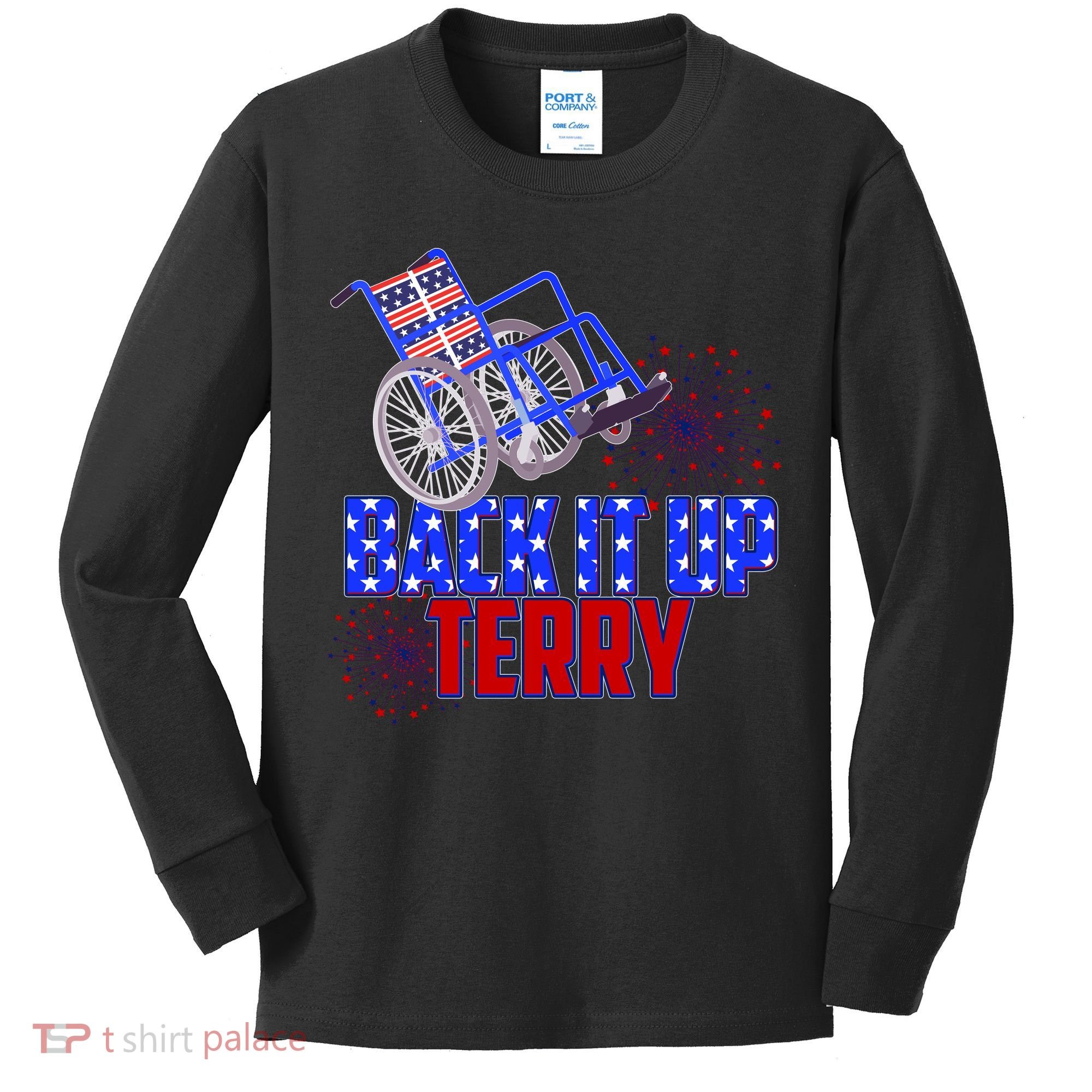 Back It Up Terry Fourth of July Fireworks Kids Long Sleeve Shirt