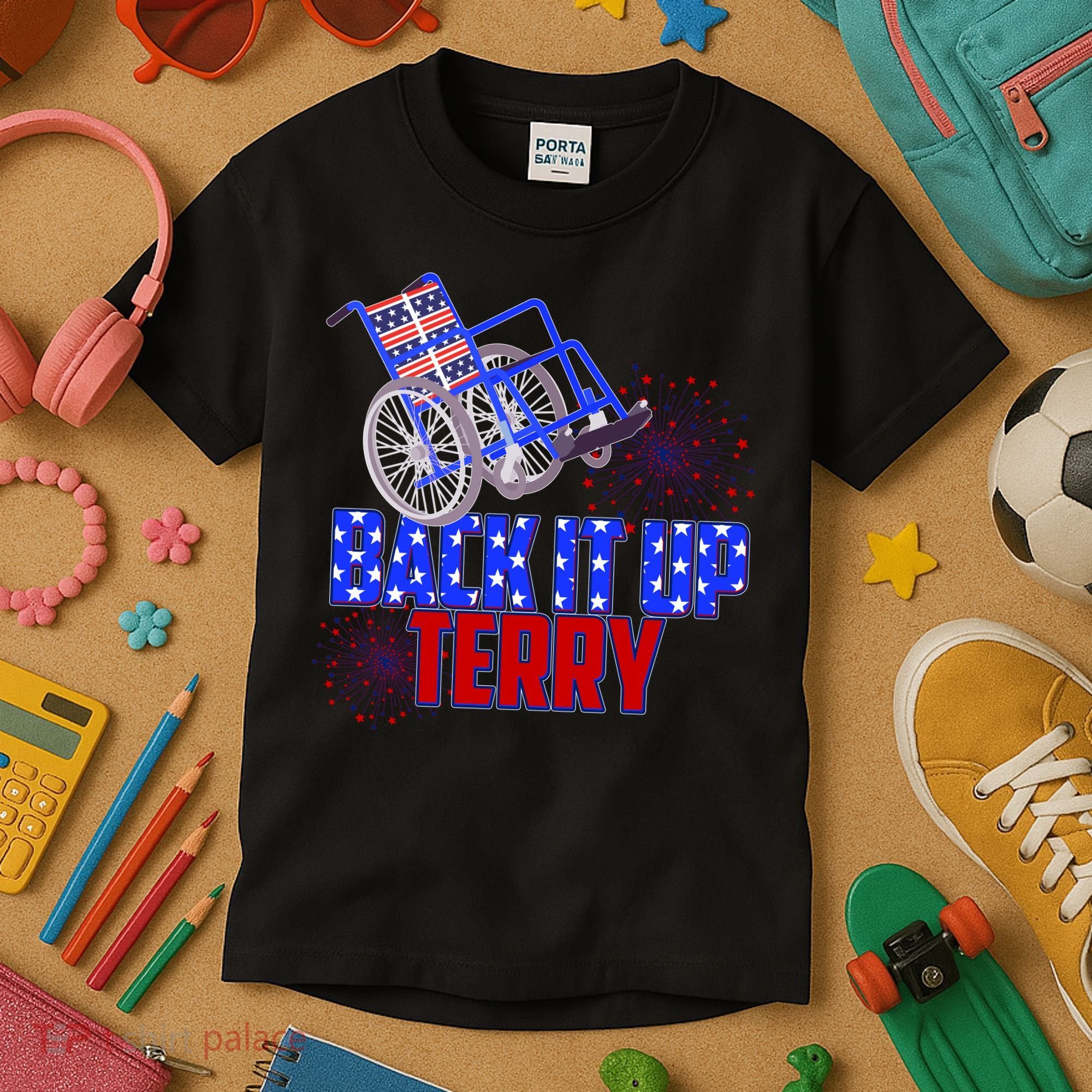Back It Up Terry Fourth of July Fireworks Kids T-Shirt