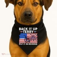 Back It Up Terry Put It In Reverse Funny Fireworks USA-Made Doggie Bandana thumb 1