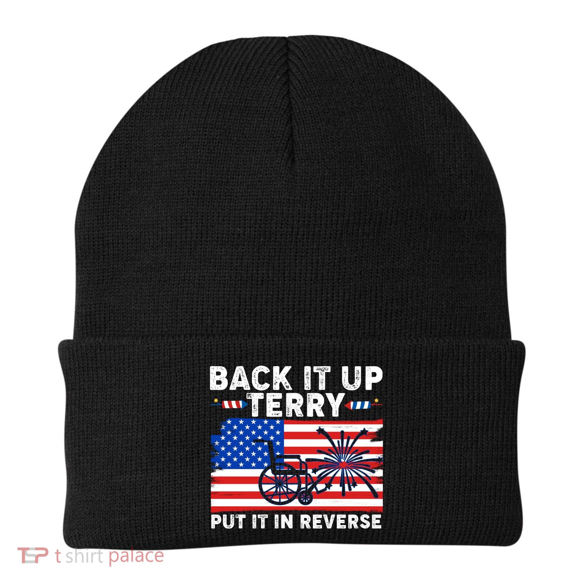 Back It Up Terry Put It In Reverse Funny Fireworks Beanie