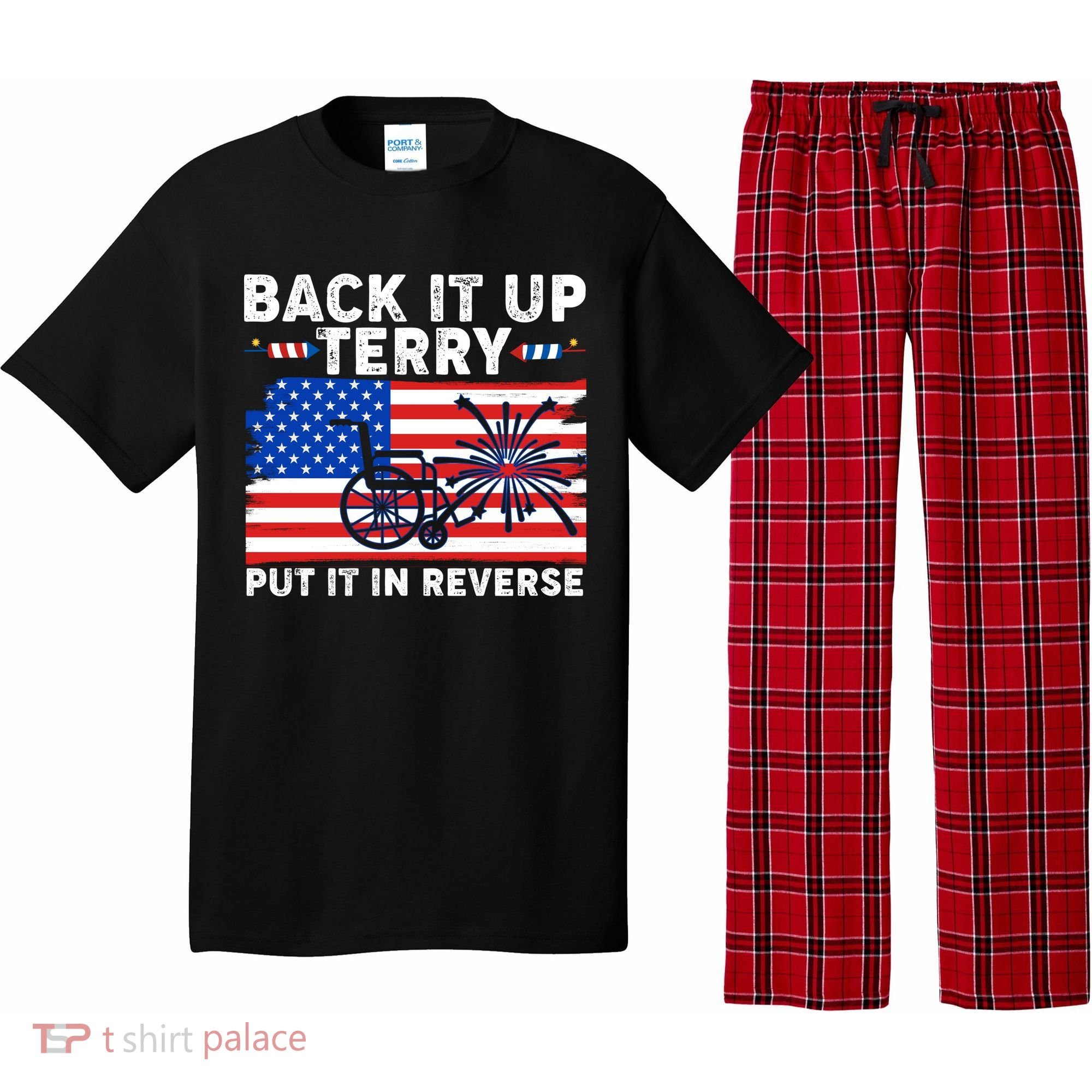Back It Up Terry Put It In Reverse Funny Fireworks Pajama Set
