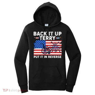 Back It Up Terry Put It In Reverse Funny Fireworks Women's Hoodie