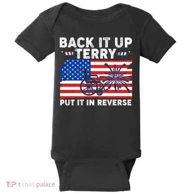 Back It Up Terry Put It In Reverse Funny Fireworks Baby Bodysuit