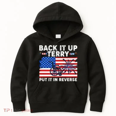 Back It Up Terry Put It In Reverse Funny Fireworks Kids Hoodie