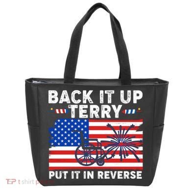 Back It Up Terry Put It In Reverse Funny Fireworks Tote Bag