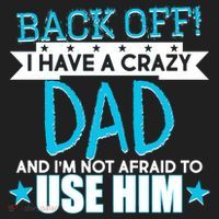 Back Off I Have a Crazy Dad Blue Imprint Hat thumb 2