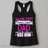 Back Off I Have a Crazy Dad Pink Imprint Women's Tank Top thumb 3