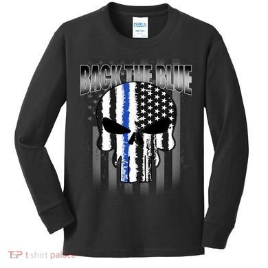 Back The Blue Kids Long Sleeve Shirt